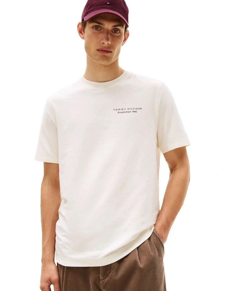 Back Print Jersey T-shirt in White image 1