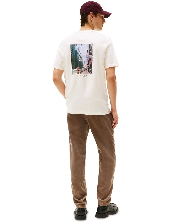 Back Print Jersey T-shirt in White image 2