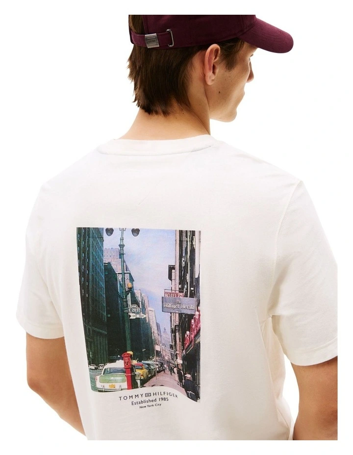 Back Print Jersey T-shirt in White image 3