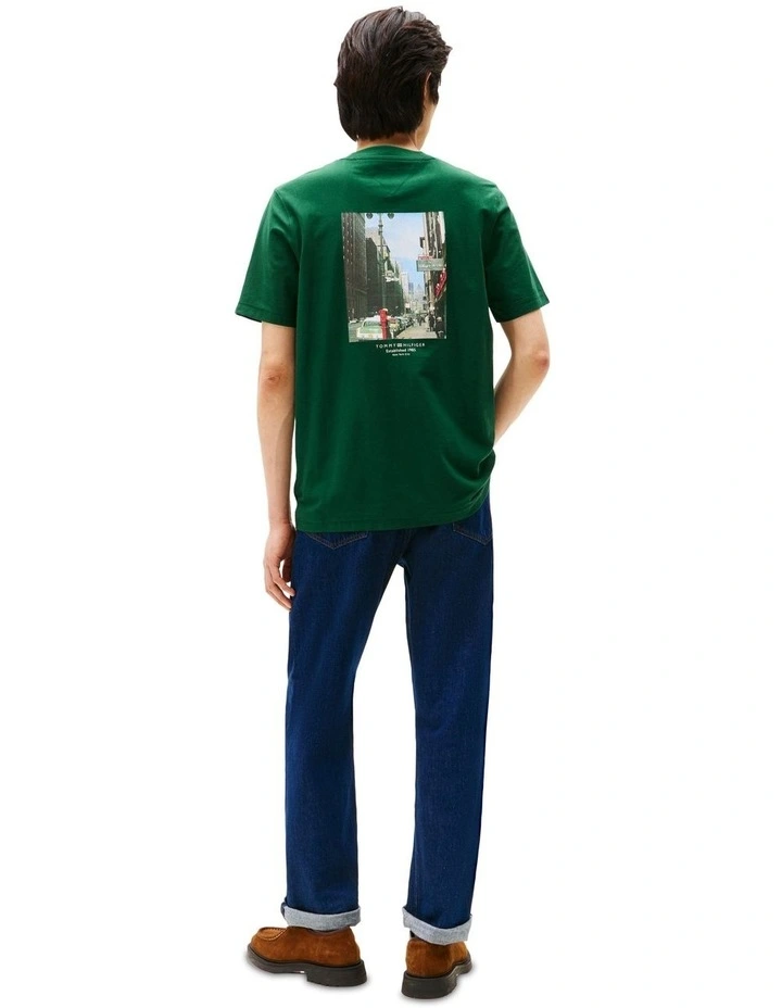 Back Print Jersey T-shirt in Green image 2