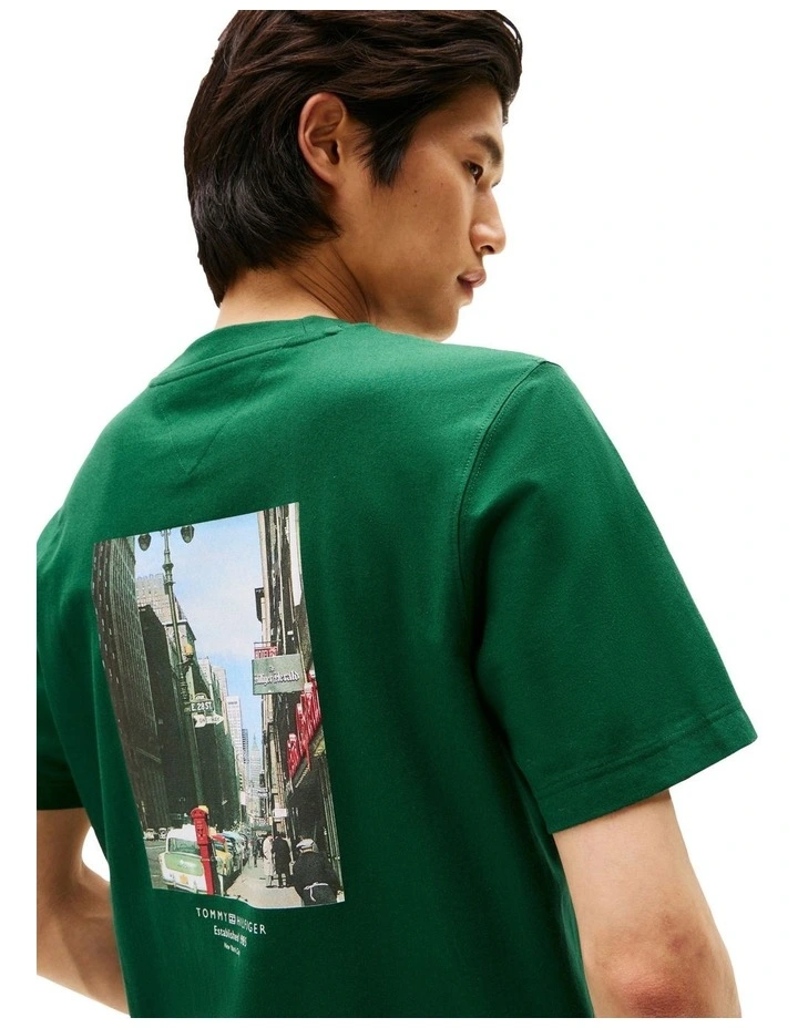 Back Print Jersey T-shirt in Green image 3