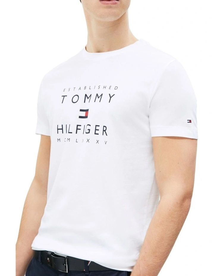 Graphic Stacked Logo T-shirt in White image 4