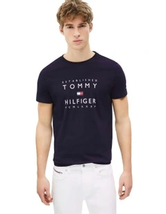 Graphic Stacked Logo T-shirt in Blue