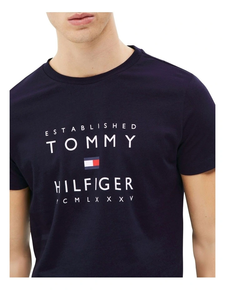 Graphic Stacked Logo T-shirt in Blue image 4