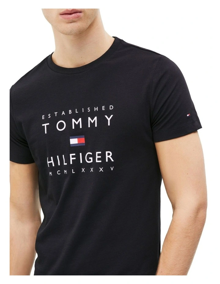 Graphic Stacked Logo T-shirt in Black image 4