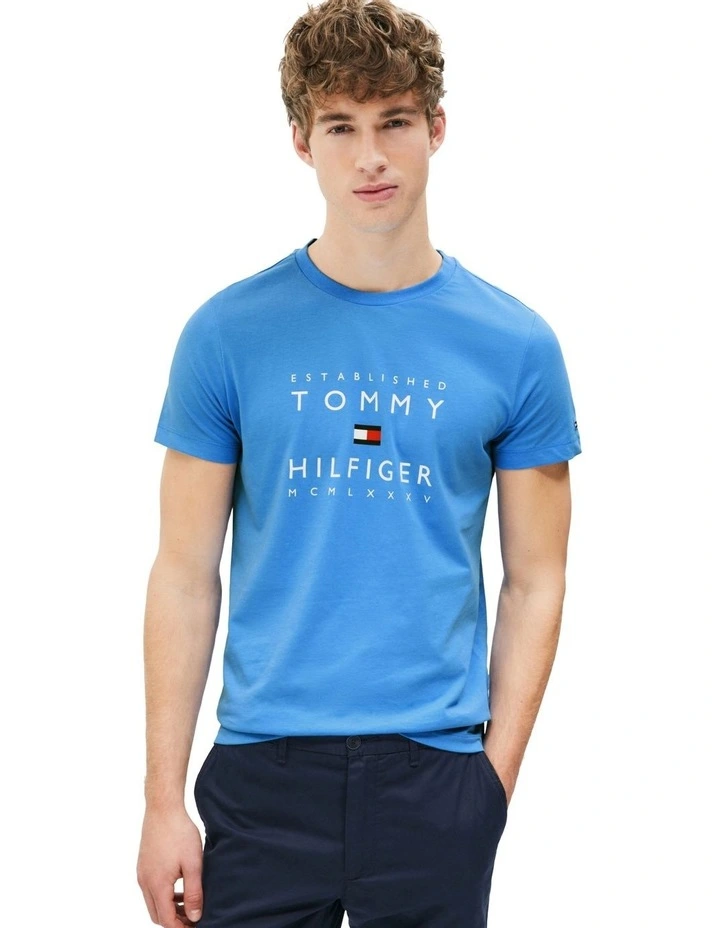 Graphic Stacked Logo T-shirt in Blue image 1