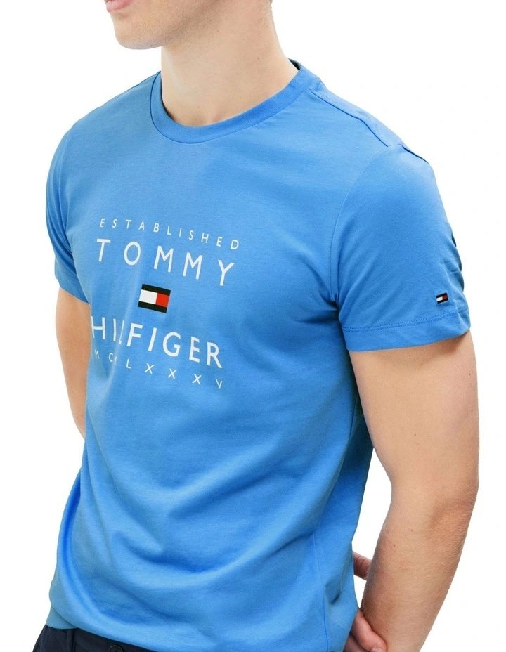 Graphic Stacked Logo T-shirt in Blue image 4