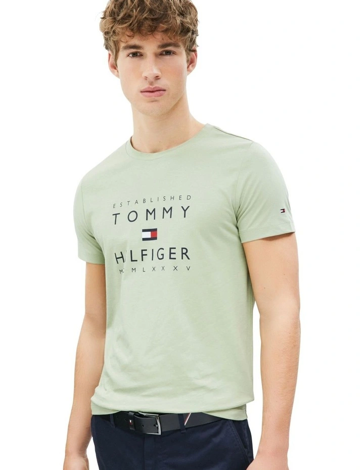 Graphic Stacked Logo T-shirt in Green image 1