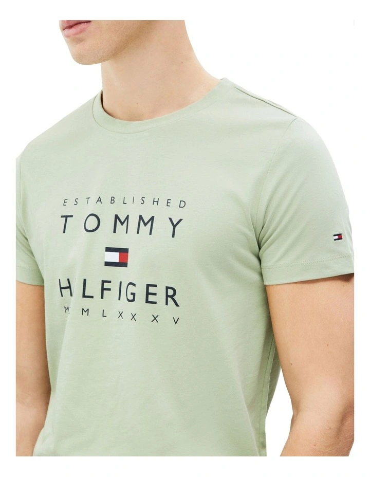 Graphic Stacked Logo T-shirt in Green image 4