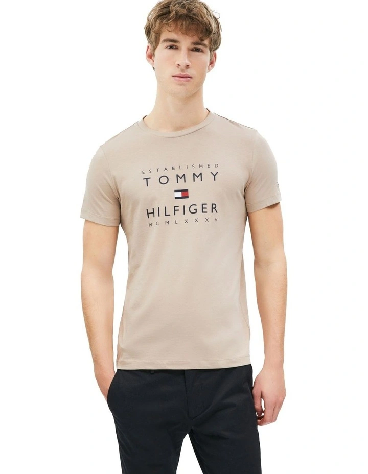 Graphic Stacked Logo T-shirt in Brown image 1
