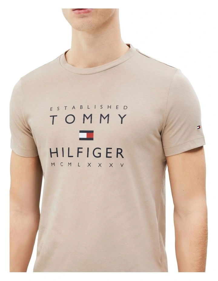 Graphic Stacked Logo T-shirt in Brown image 4