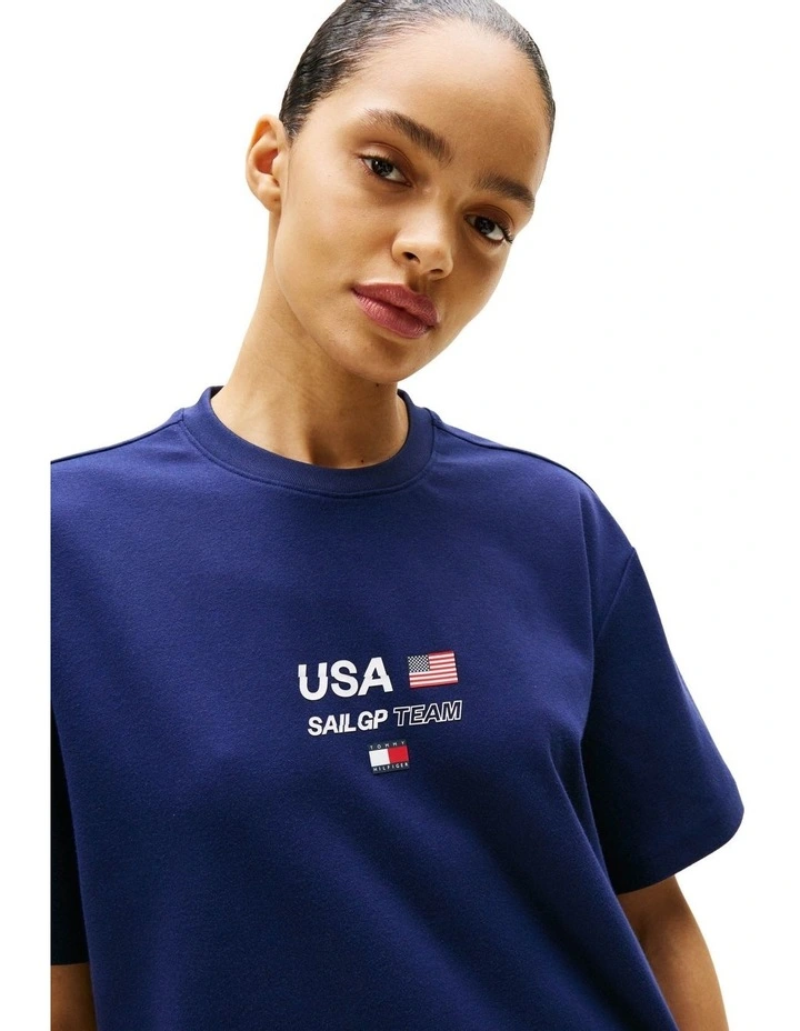 U.S. Sail GP Team Logo Relaxed T-shirt in Blue image 7