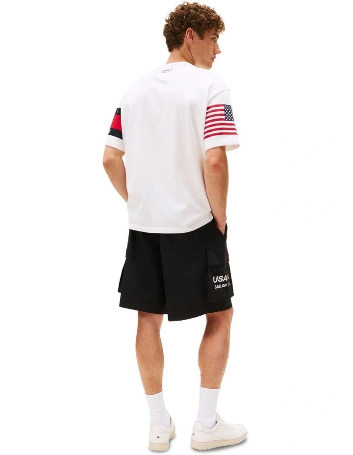 U.S. Sail GP Team Colour-Blocked Relaxed T-shirt in White image 2