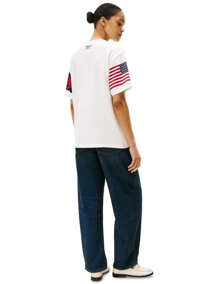 U.S. Sail GP Team Colour-Blocked Relaxed T-shirt in White image 6