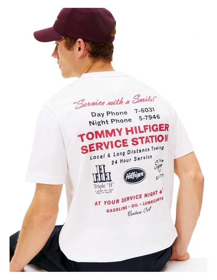 Back Graphic Relaxed T-Shirt in White image 2