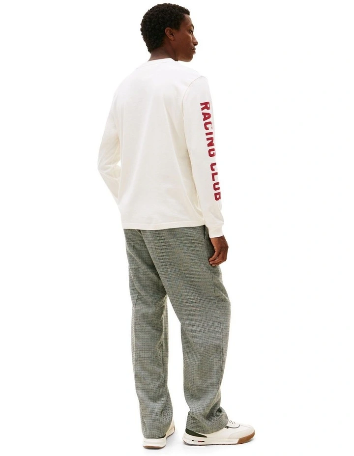 Graphic Jersey Long Sleeve T-shirt in Beige image 3