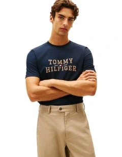 Icon Interlock Tee in Navy