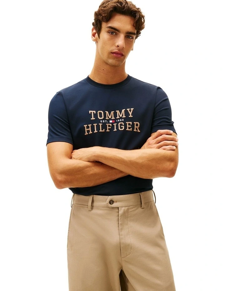 Icon Interlock Tee in Navy image 1