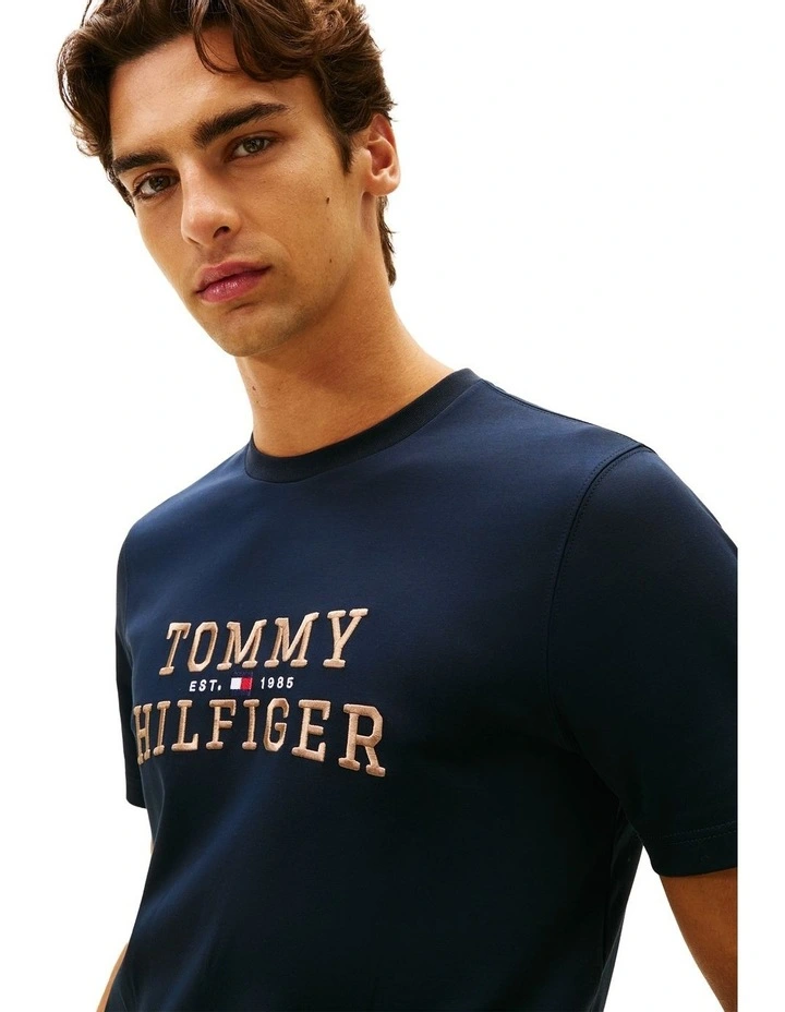 Icon Interlock Tee in Navy image 4