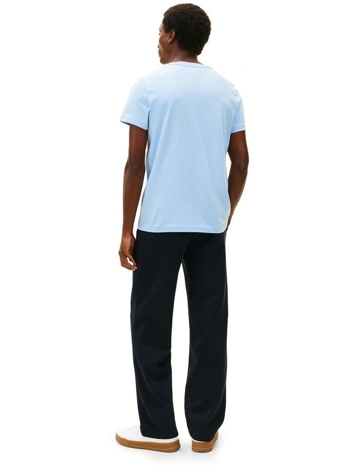 Logo Embroidery Slim T-Shirt in Blue image 2