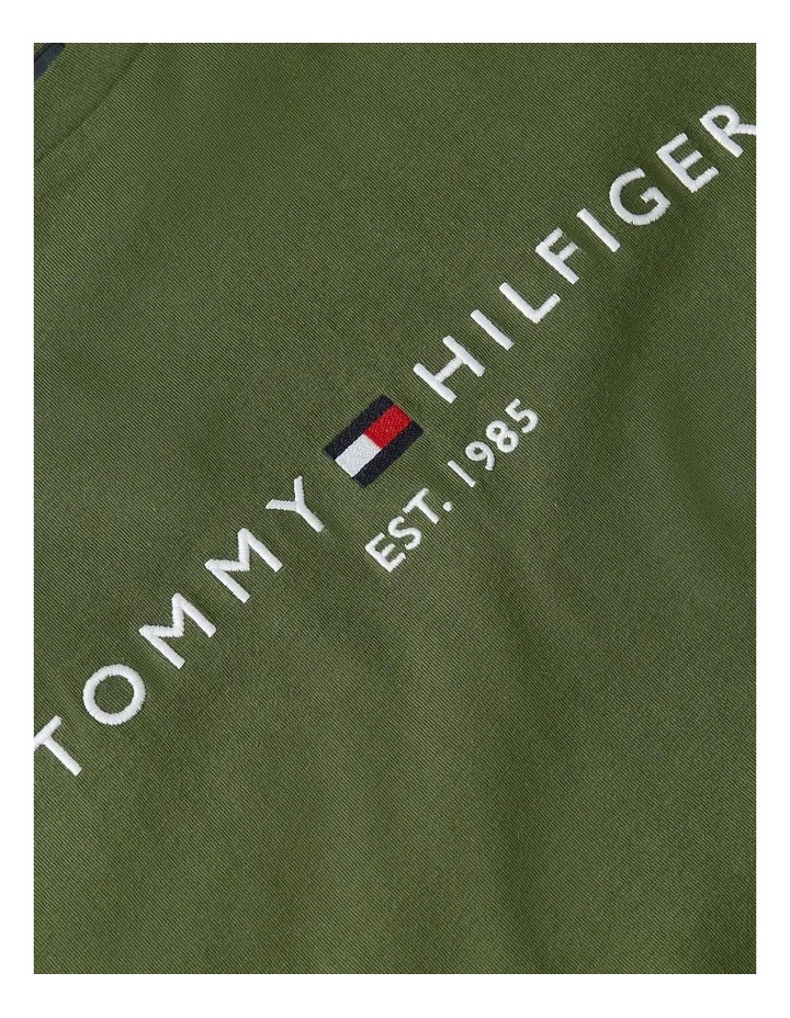 Logo Embroidery Slim T-Shirt in Green image 5