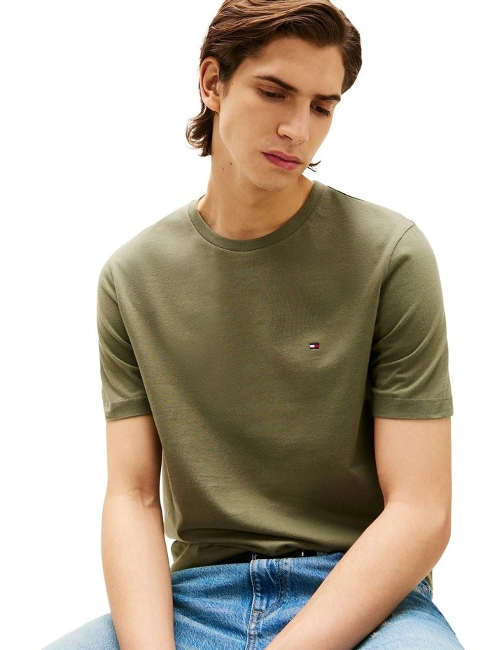 Essential Cotton Tee in Green image 2