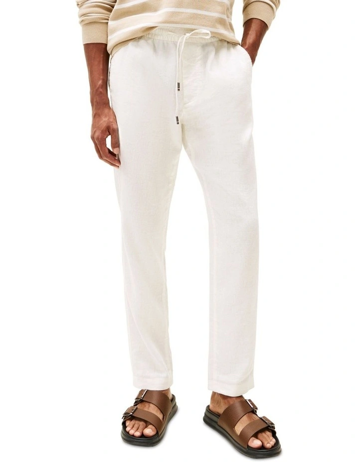 Harlem Relaxed Tapered Leg Chinos in White image 1