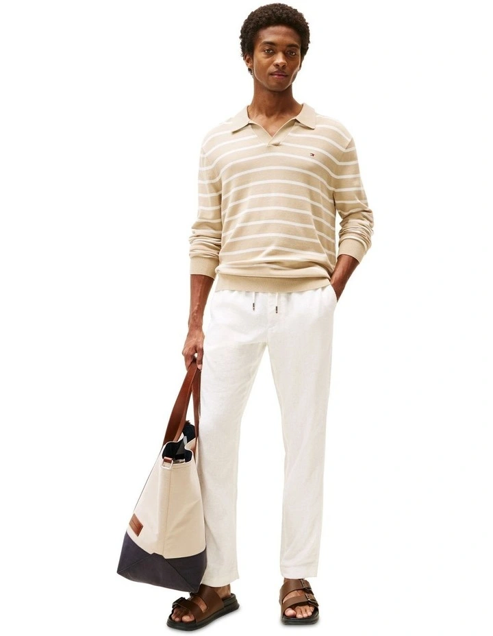 Harlem Relaxed Tapered Leg Chinos in White image 4