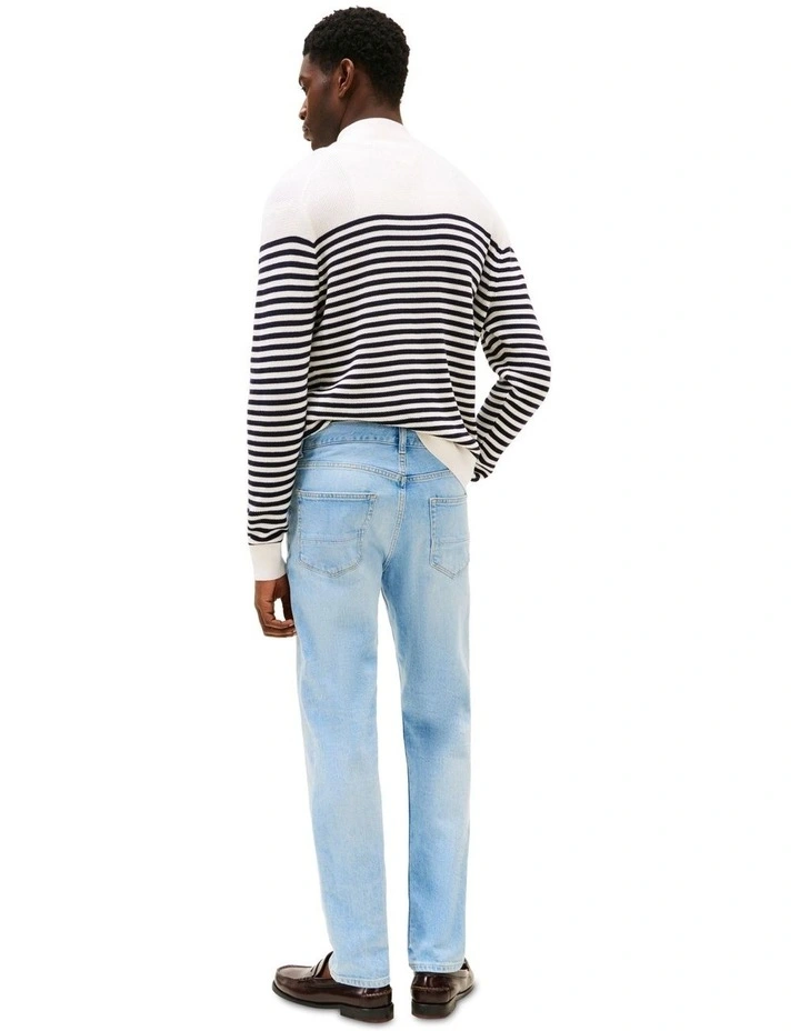 Stretch Mid Rise Straight Leg Jeans in Blue image 2