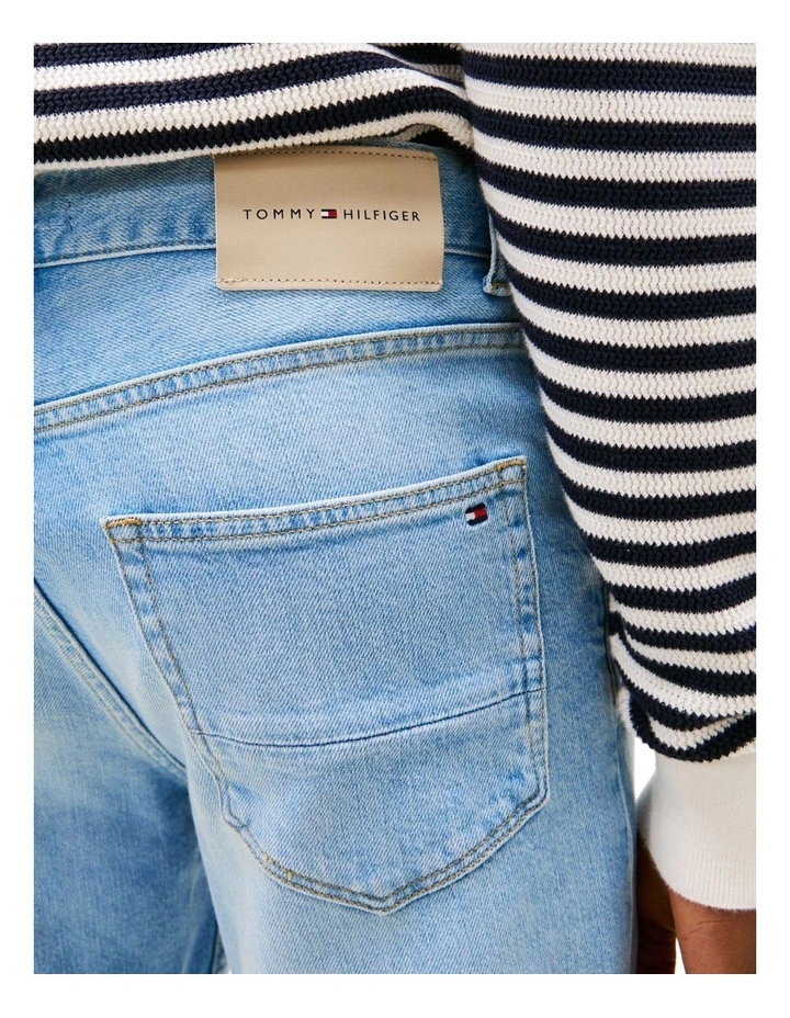 Stretch Mid Rise Straight Leg Jeans in Blue image 3