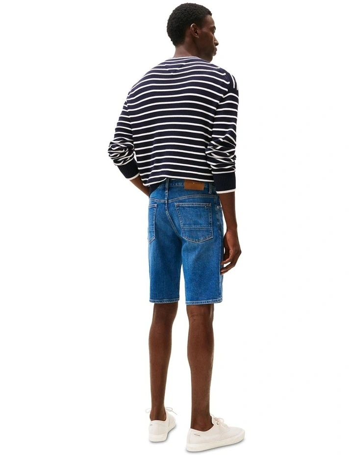 Slim Denim Shorts in Blue image 2
