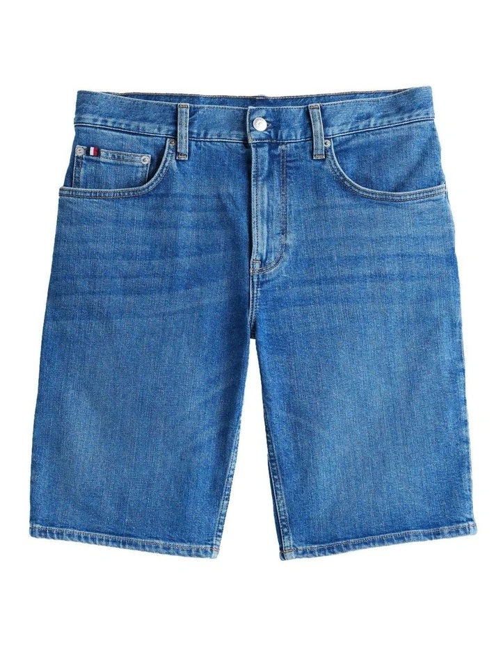 Slim Denim Shorts in Blue image 5