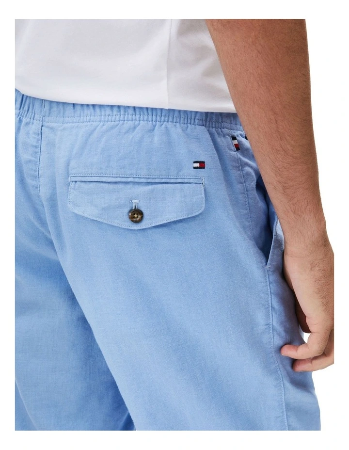 Harlem Linen Blend Relaxed Shorts in Blue image 3