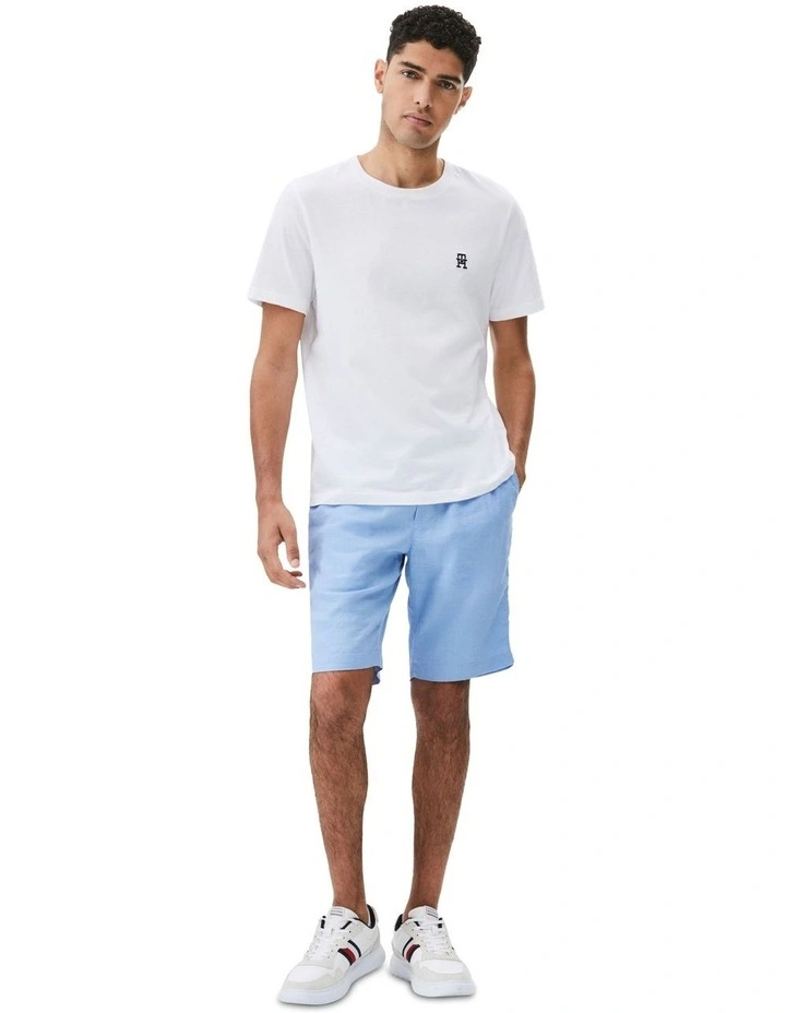 Harlem Linen Blend Relaxed Shorts in Blue image 4