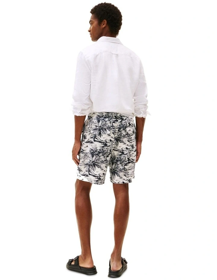 Mercerised Printed Shorts in Blue image 2