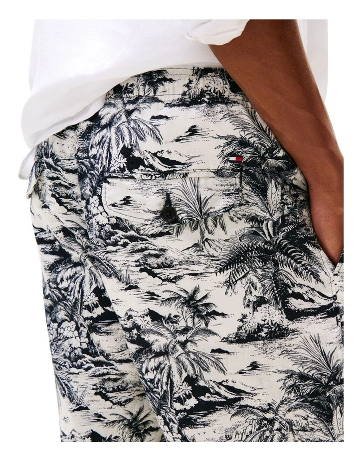 Mercerised Printed Shorts in Blue image 3