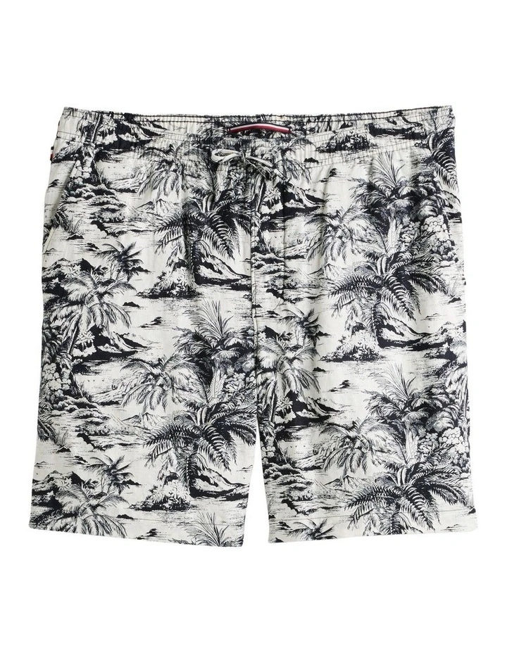 Mercerised Printed Shorts in Blue image 5