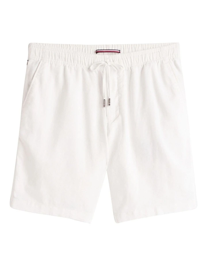 Harlem Linen Blend Relaxed Shorts in Cream image 5