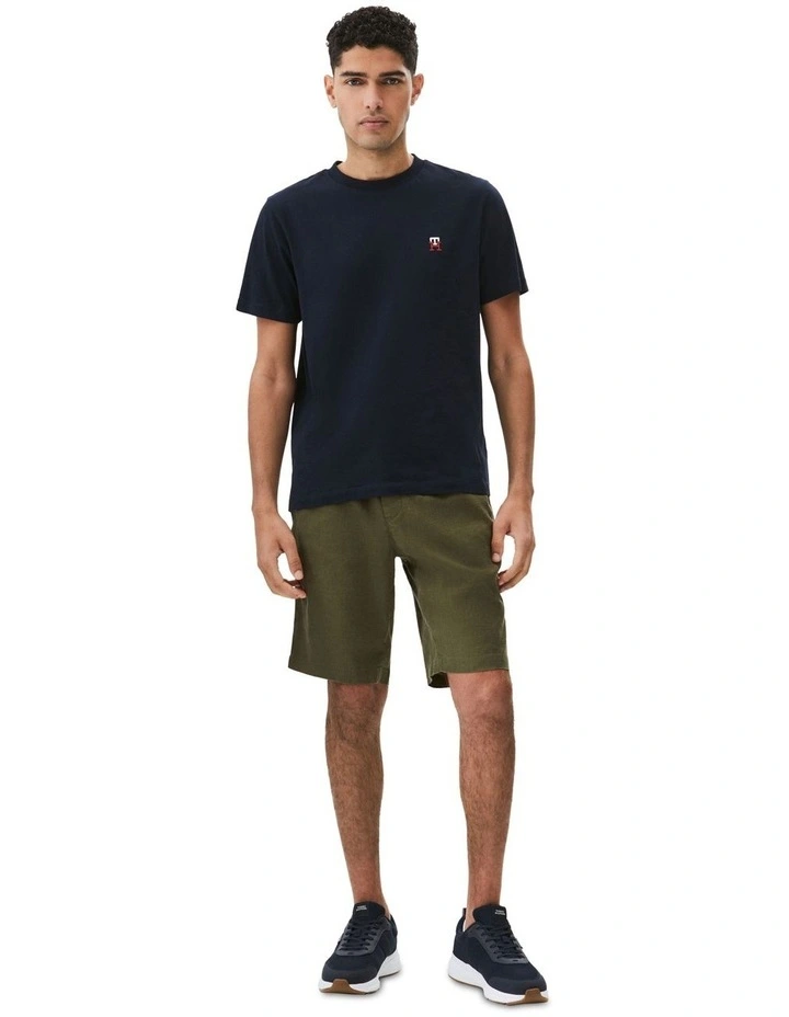 Harlem Linen Blend Relaxed Shorts in Green image 4
