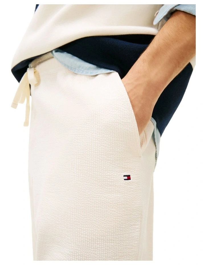 Seersucker Sweat Shorts in Cream image 2