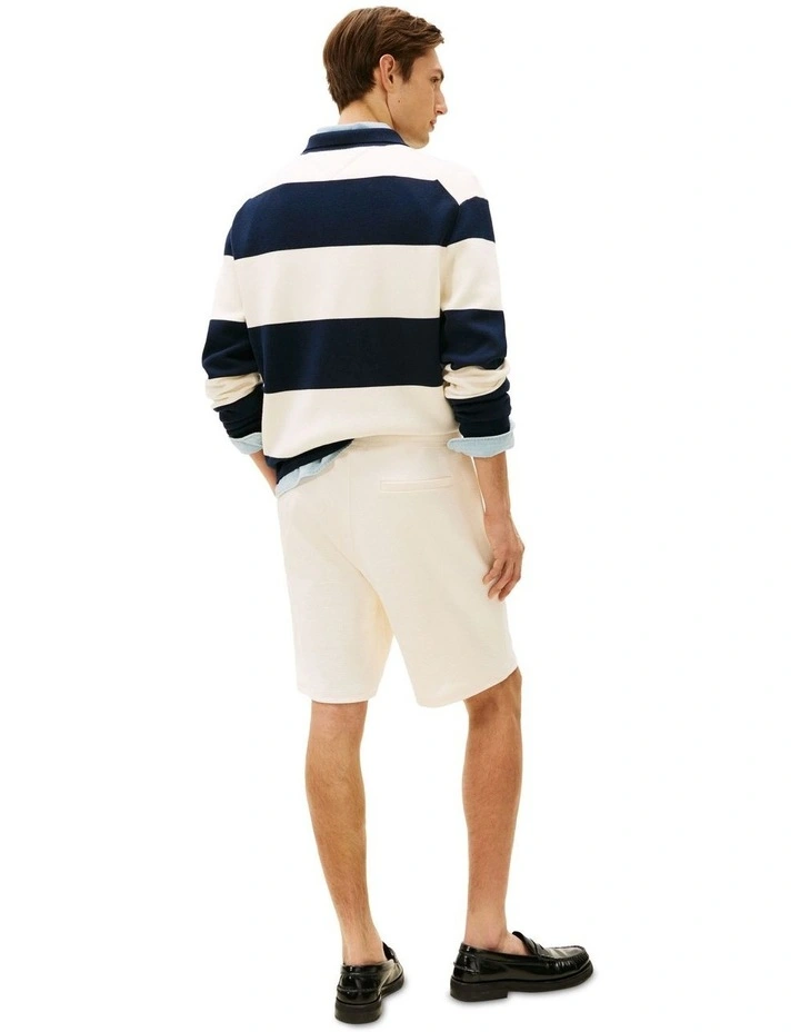 Seersucker Sweat Shorts in Cream image 3