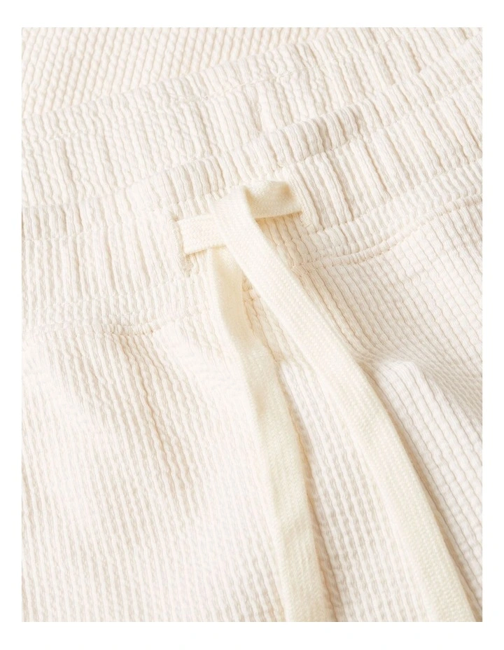 Seersucker Sweat Shorts in Cream image 6