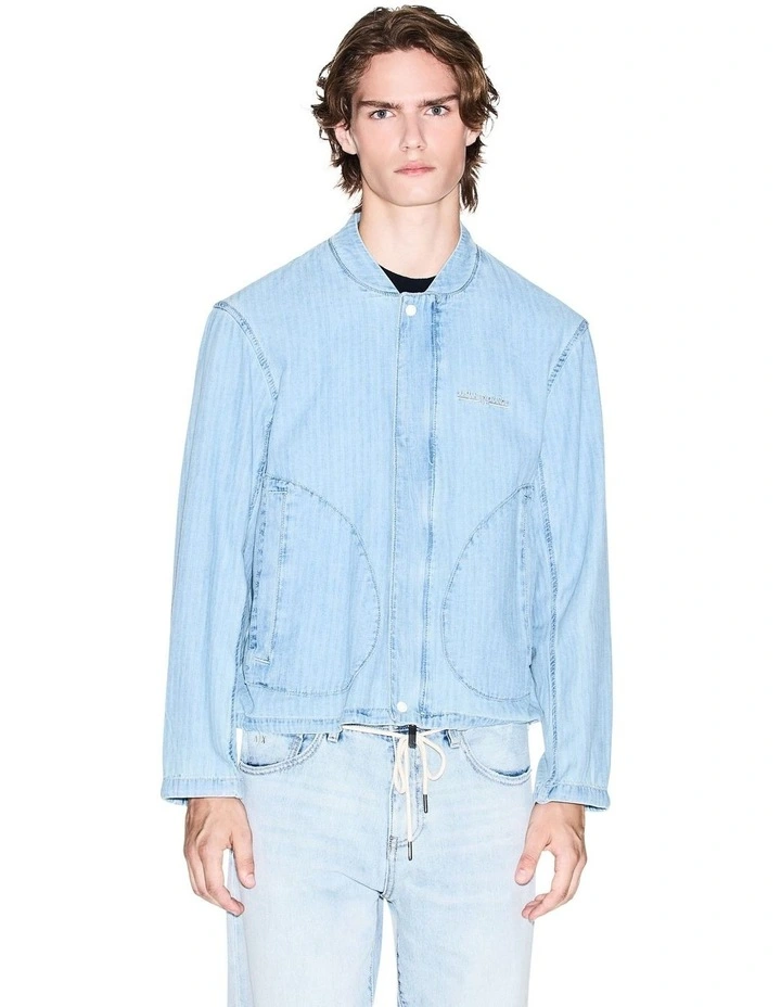 Urban Sailor Blouson Jacket in Light Blue Denim image 1