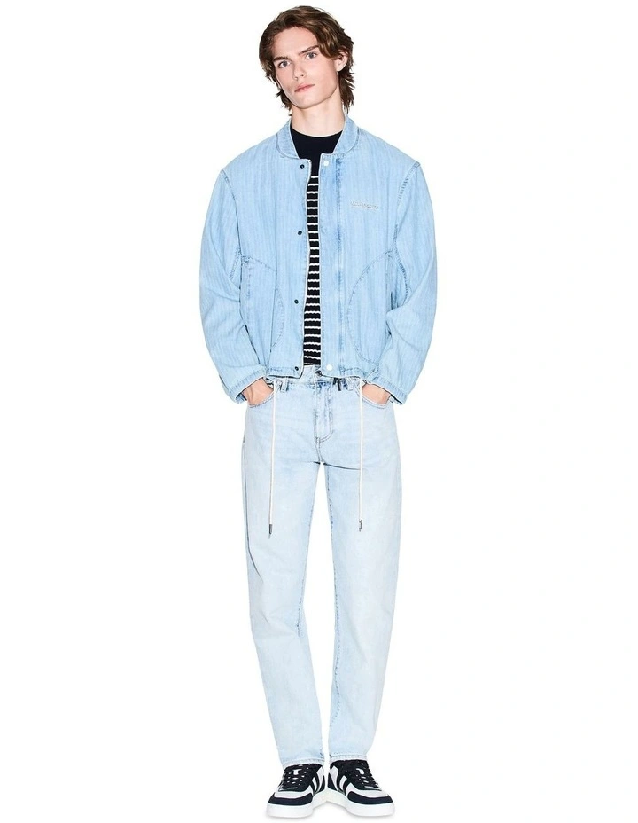 Urban Sailor Blouson Jacket in Light Blue Denim image 3