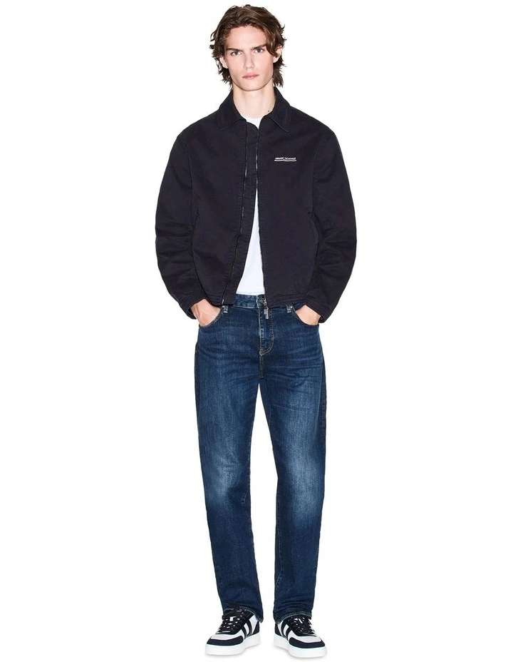 Urban Sailor Collared Blouson Jacket in Deep Navy image 3