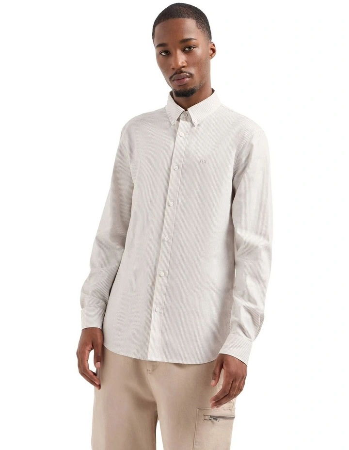 The Urban Expedition Yard Dyed Cotton Shirt String Stripe image 1