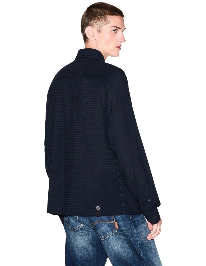 Urban Sailor Cotton And Viscose Shirt in Deep Navy image 2