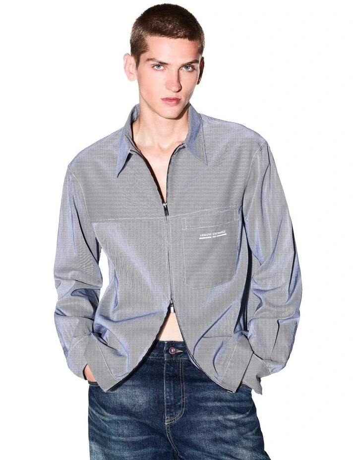 Urban Salior Full Zip Shirt in Navy image 4