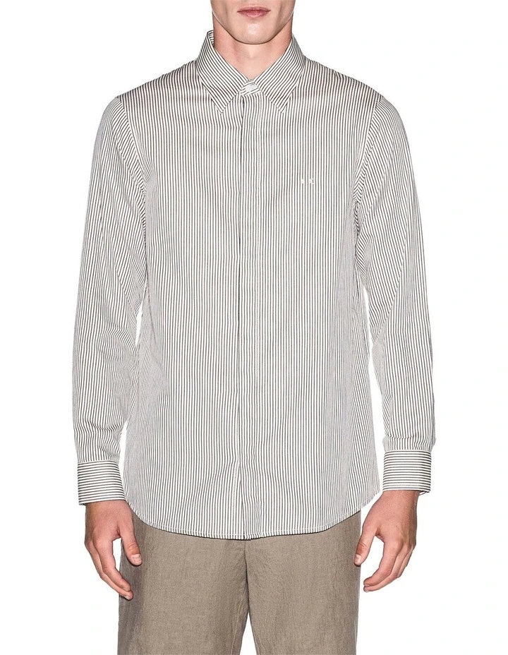 Refined Sportswear Button Up Striped Shirt in Winter Stripe image 1