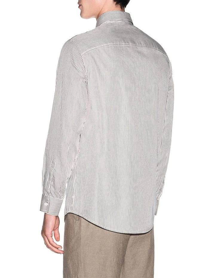 Refined Sportswear Button Up Striped Shirt in Winter Stripe image 2